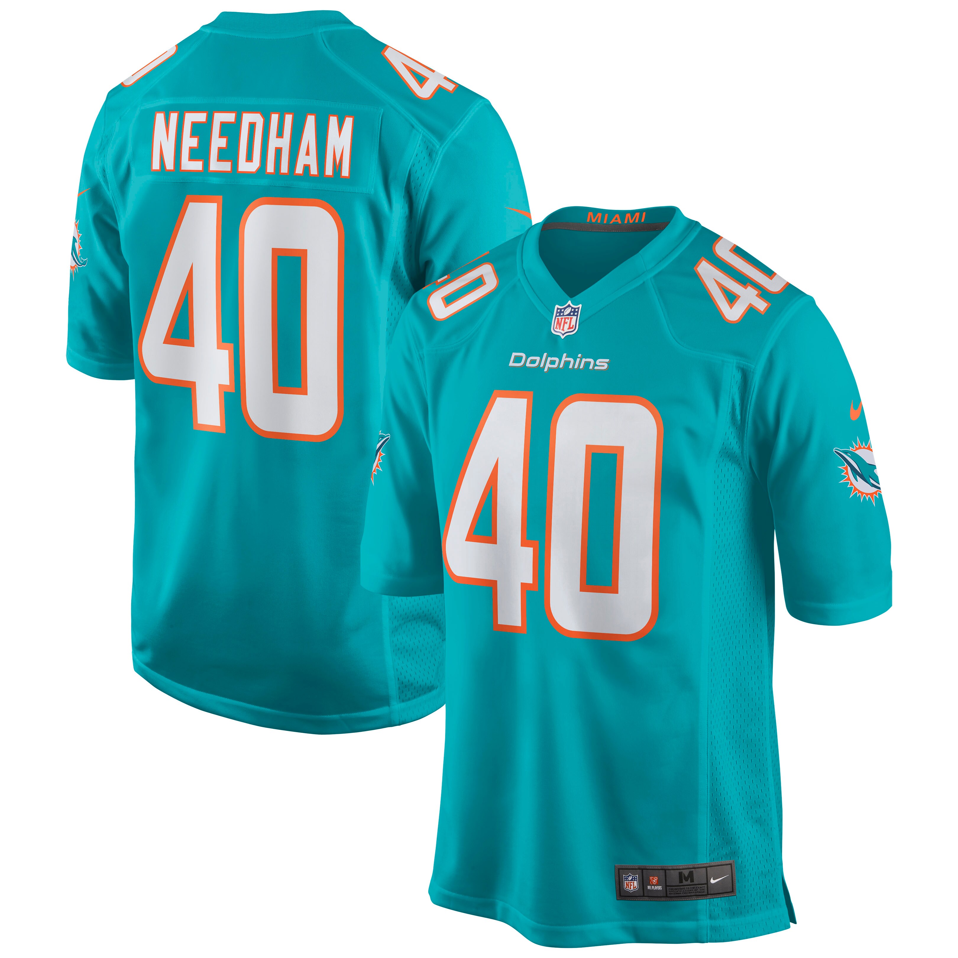 Nik Needham Miami Dolphins Game Jersey – Aqua