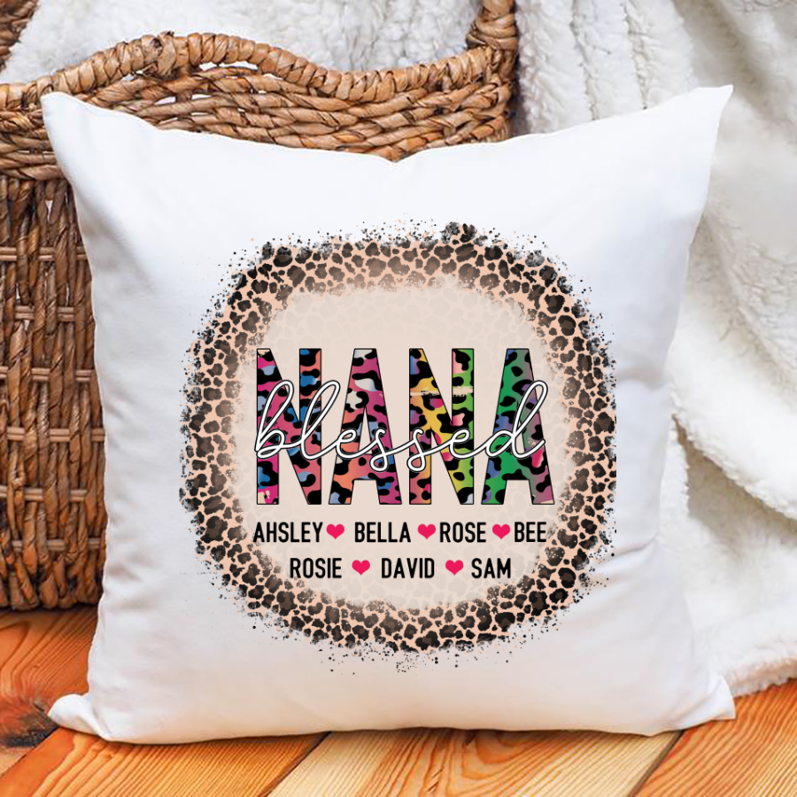 Blessed Nana Leopard Indoor Pillow