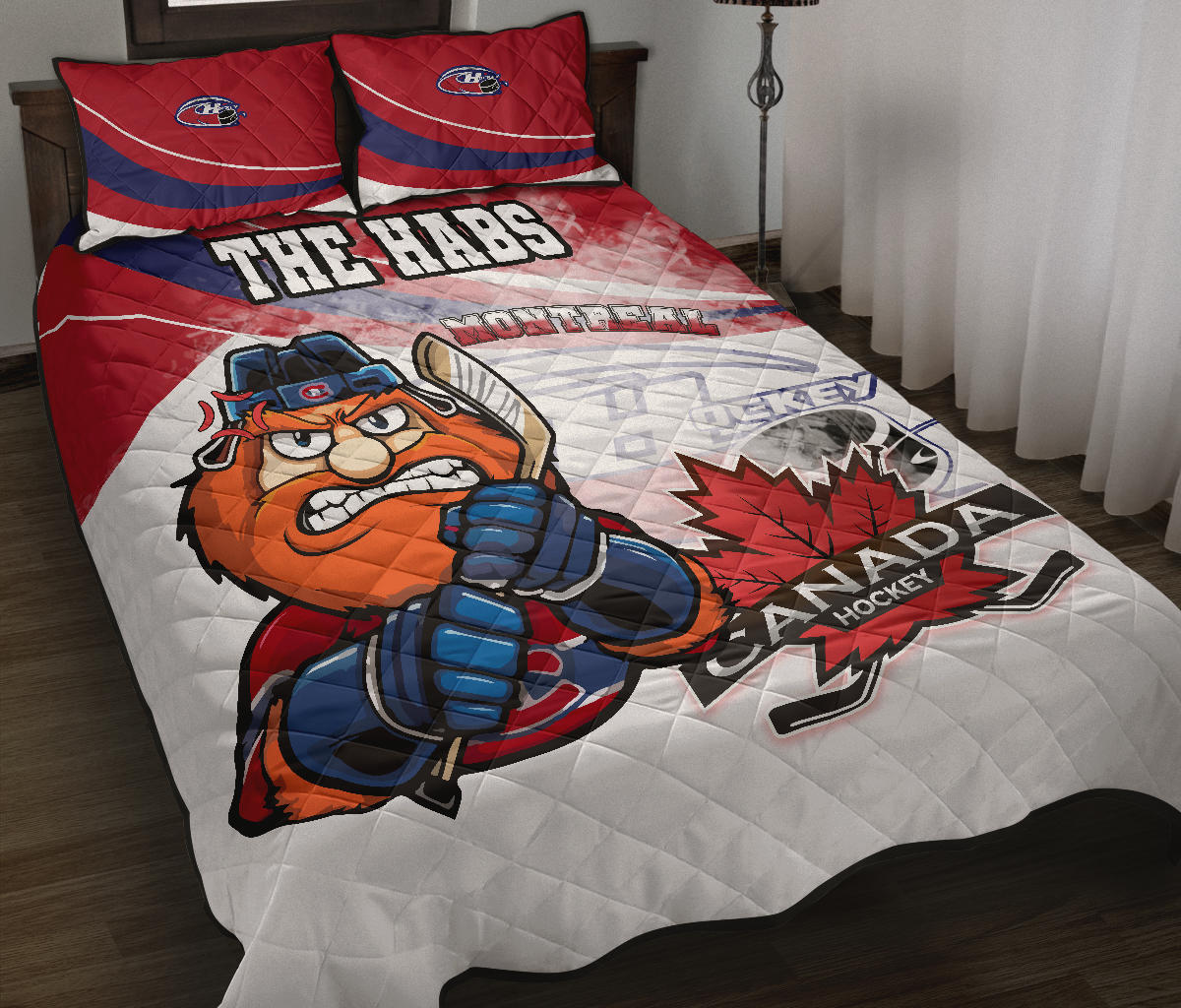 Montreal Canadiens Quilt Bed Set – Mascot Angry Style A21