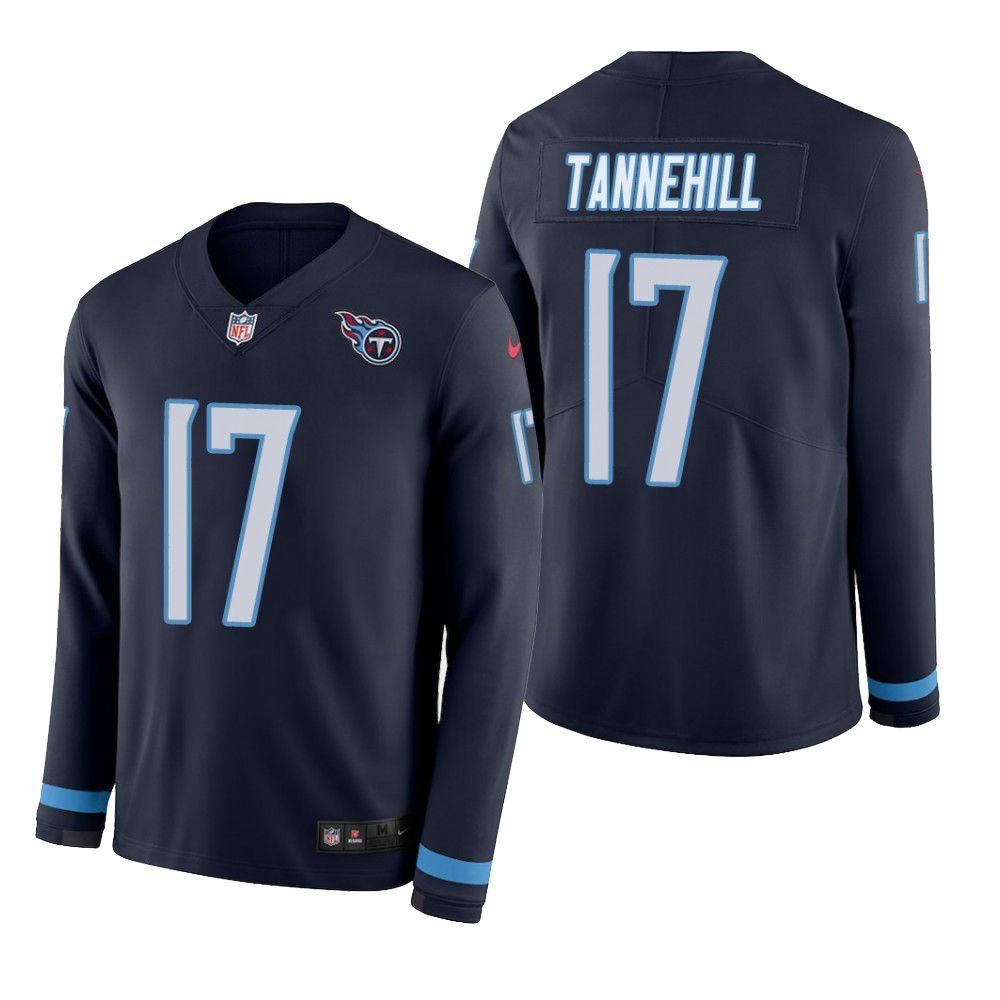 Tennessee Titans Ryan Tannehill Therma Long Sleeve Jersey Navu