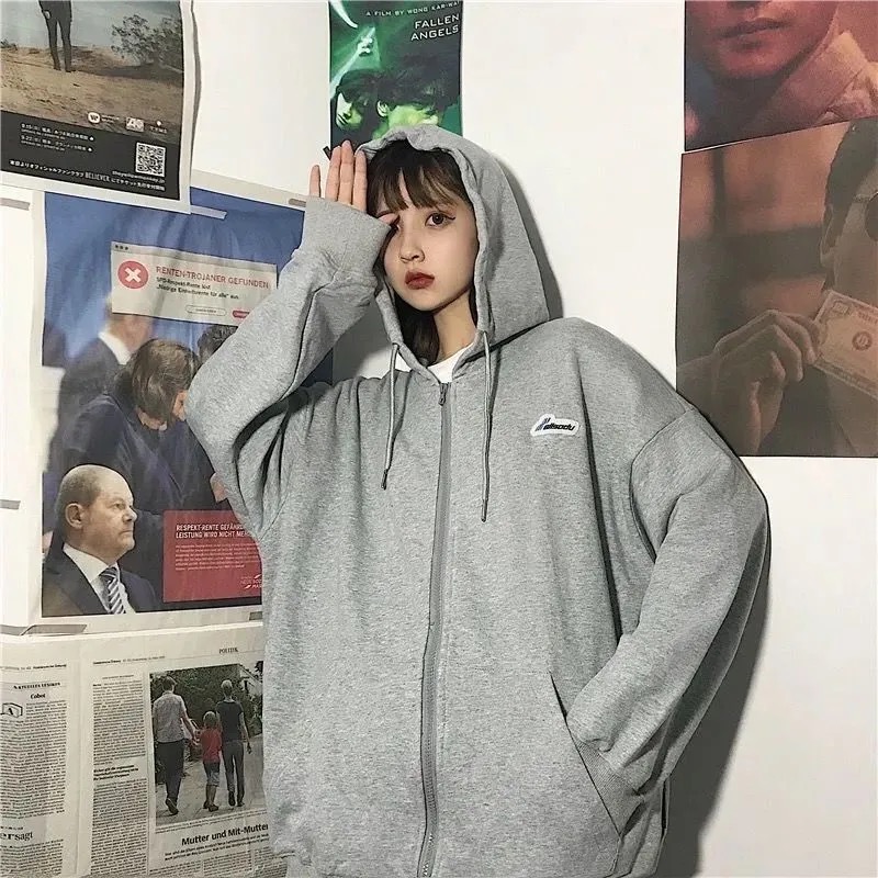 2021BIGGORANGE New Hoodie Angel Print Dark Print Jacket Women’s Hip Hop Streetwear Harajuku Anime Hoodie Zipper alx