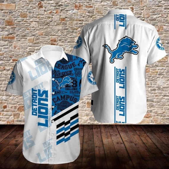 Detroit Lions Hawaii Short Sleeves Shirt For Big Fans Ha47878