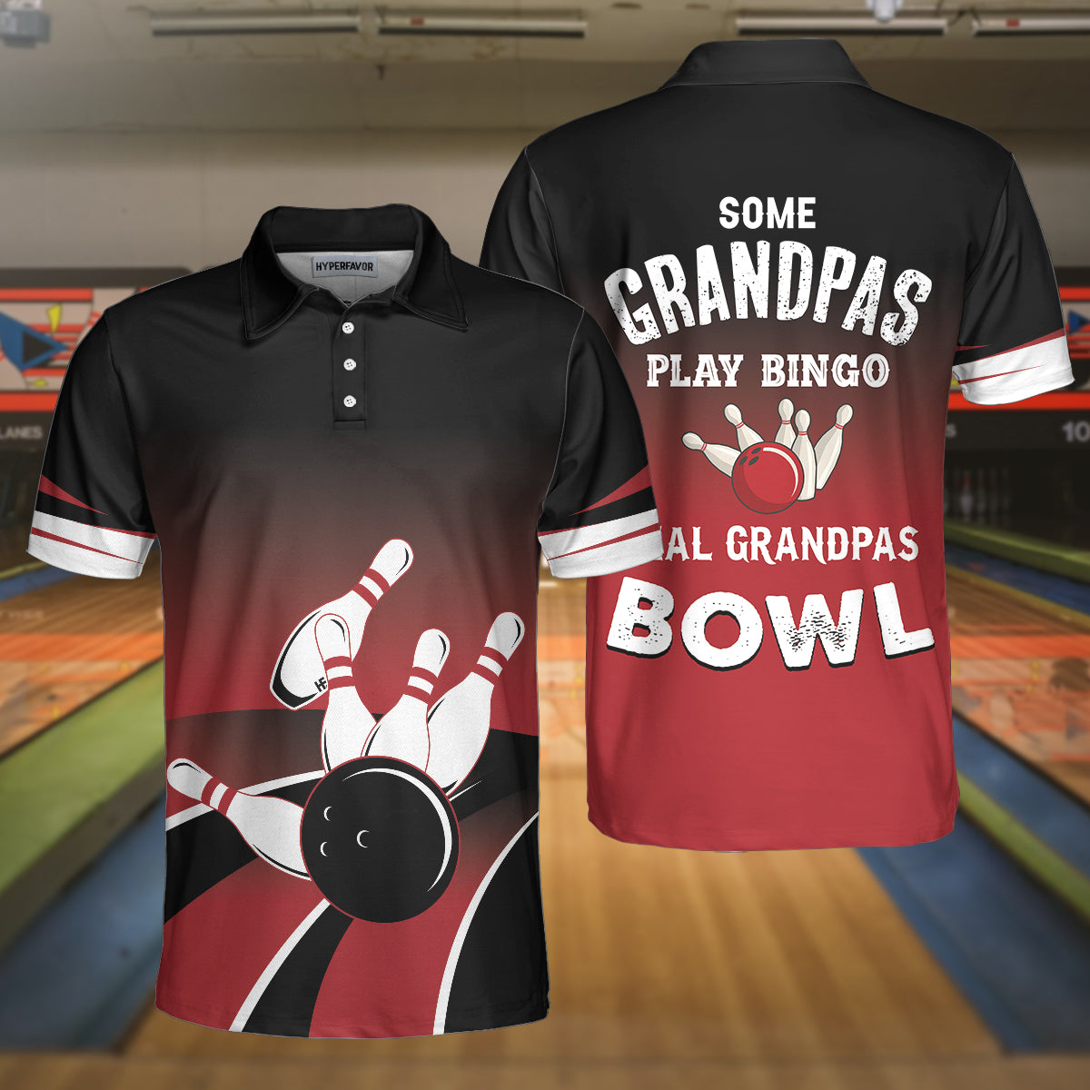 Some Grandpas Play Bingo Real Grandpas Bowl Bowling Polo Shirt, Gift Idea For Bowling Fan Dad, Bowling Shirt For Men Coolspod