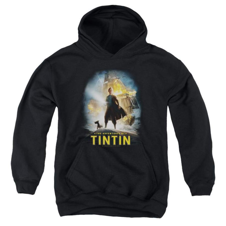 The Adventures of Tintin Poster Youth Hoodie (Ages 8-12)