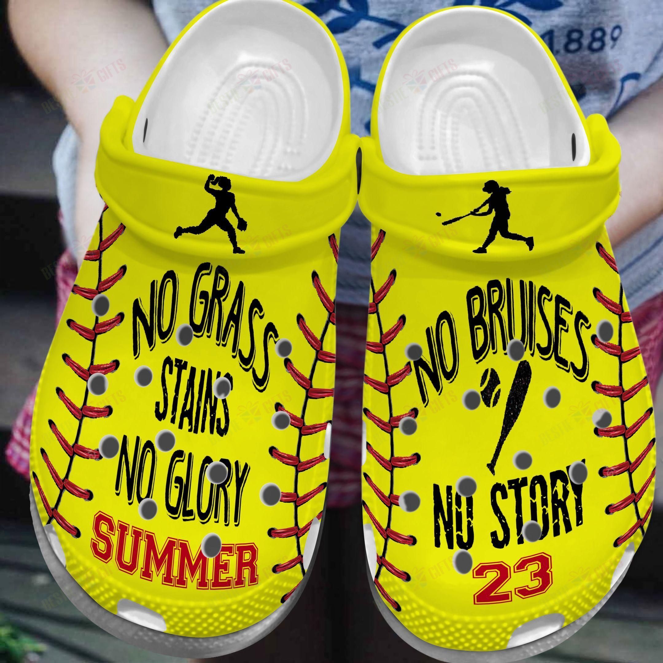 Softball Personalized Crocs Classic Clog No Bruises Stains No Story Shoes