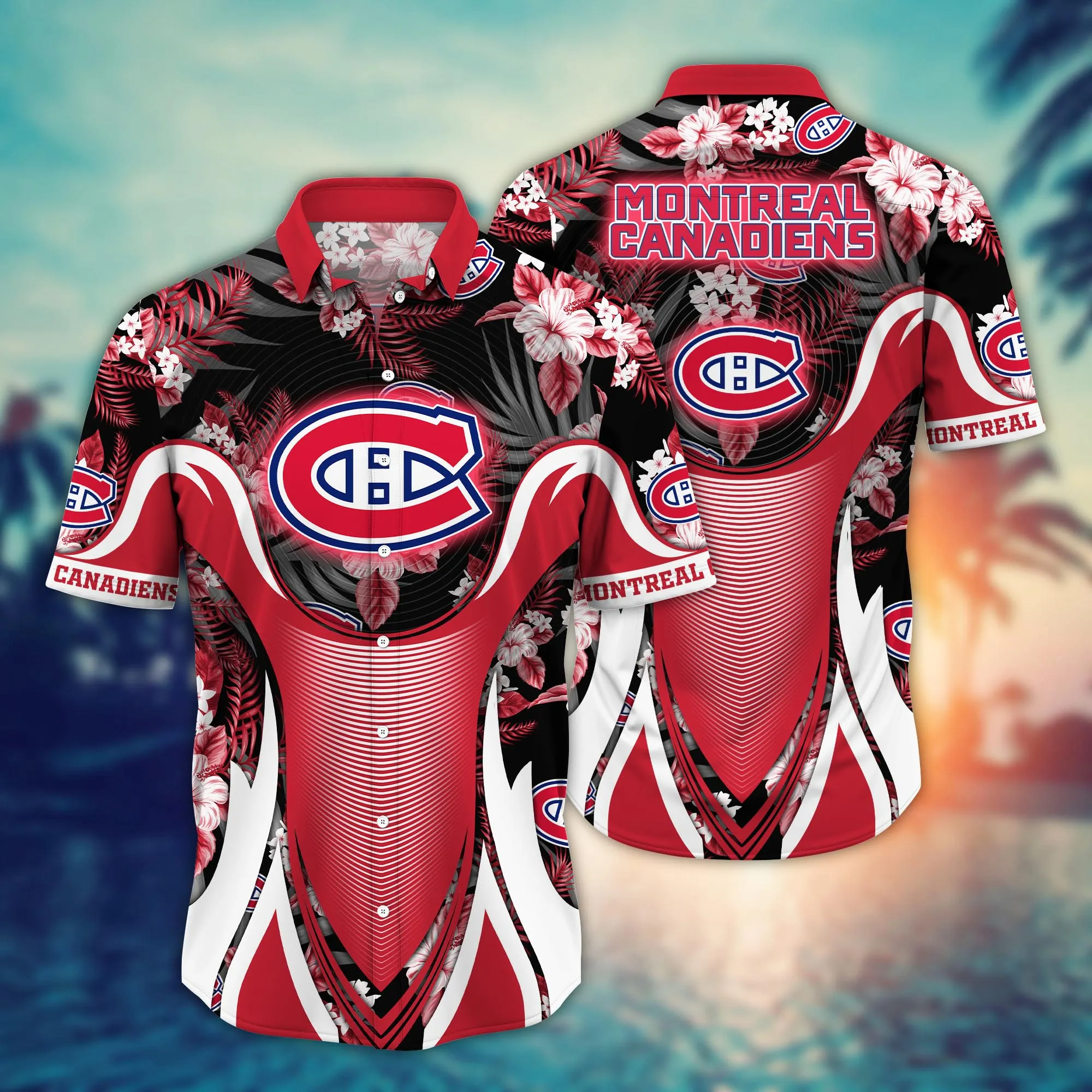 Montreal Canadiens Nhl Hawaiian Shirt Golden Hour Aloha Shirt