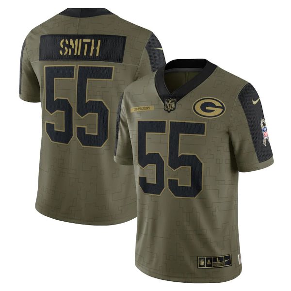 Men’S Green Bay Packers Za’Darius Smith Nike Olive 2021 Salute To Service Limited Player Jersey