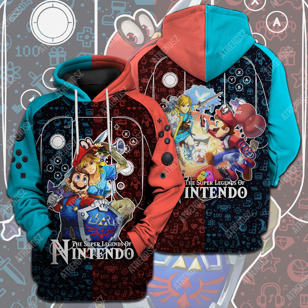 Unifinz Legend Of Zelda Mario T-Shirt Crossover Nintendo Link Mario T-Shirt Legend Of Zelda Hoodie 2022