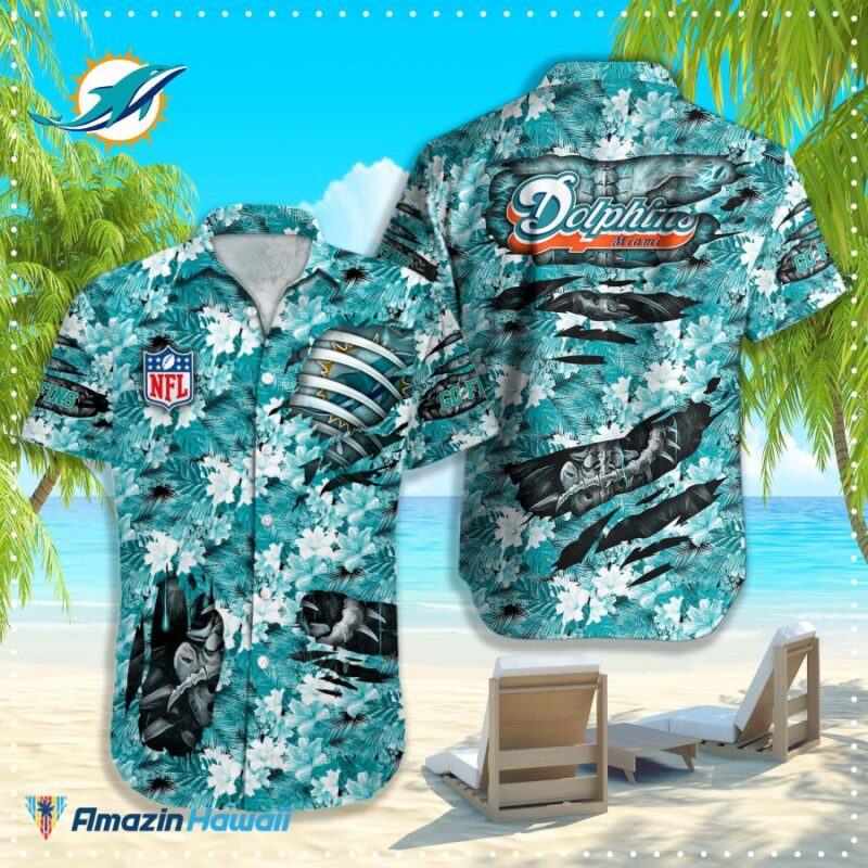 Miami Dolphins Nfl-Hawaiian Shirt  Q-48395, Custom Hawaiian Shirt,  Hawaiian Gift, Dolphins Hawaiian Shirt