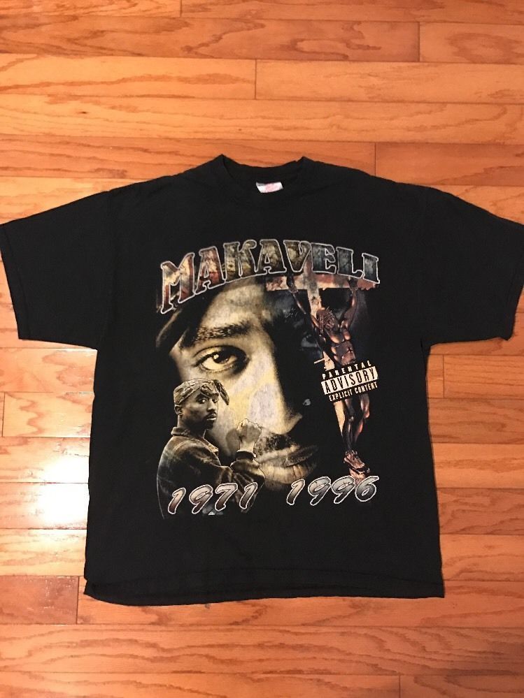 Vtg 90S Tupac Shakur Makaveli 2Pac Tour Music Black T-Shirt