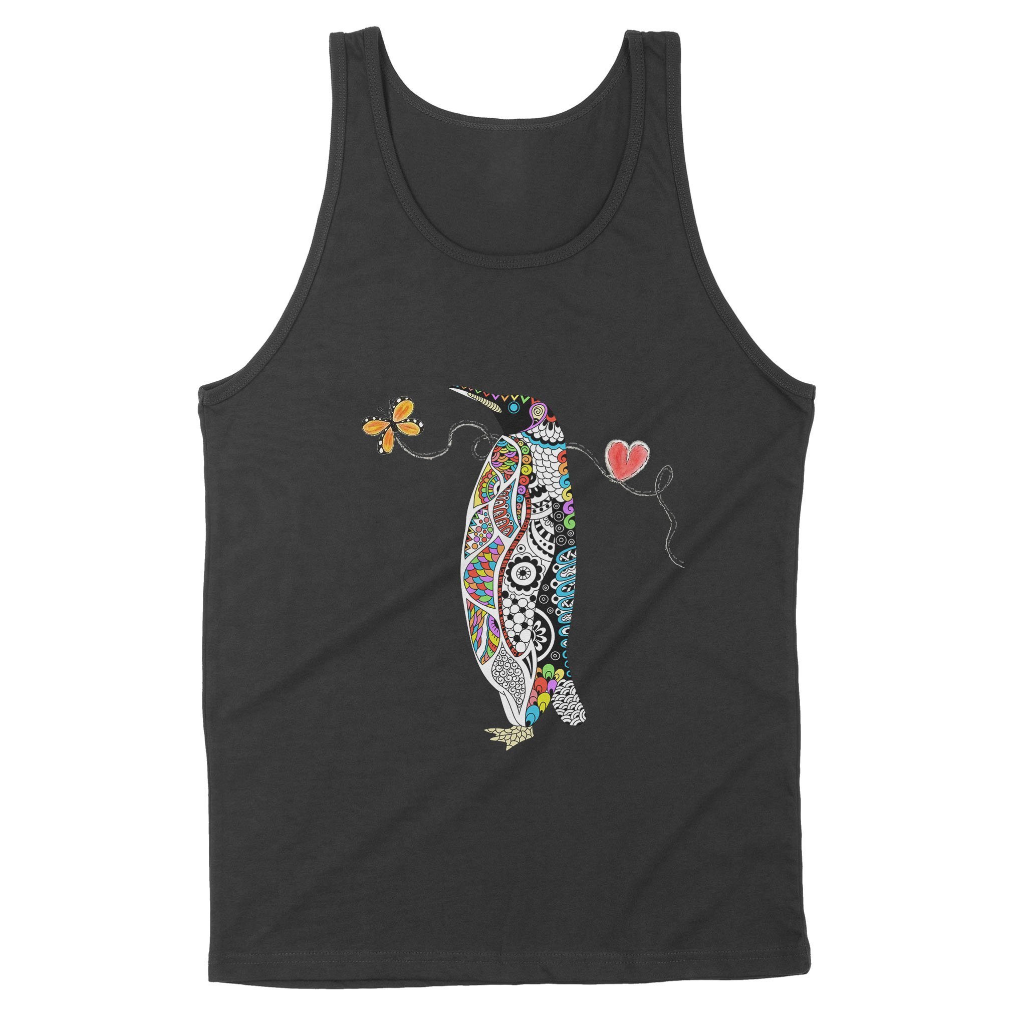 zentangle rainbow penguin premium tank 343