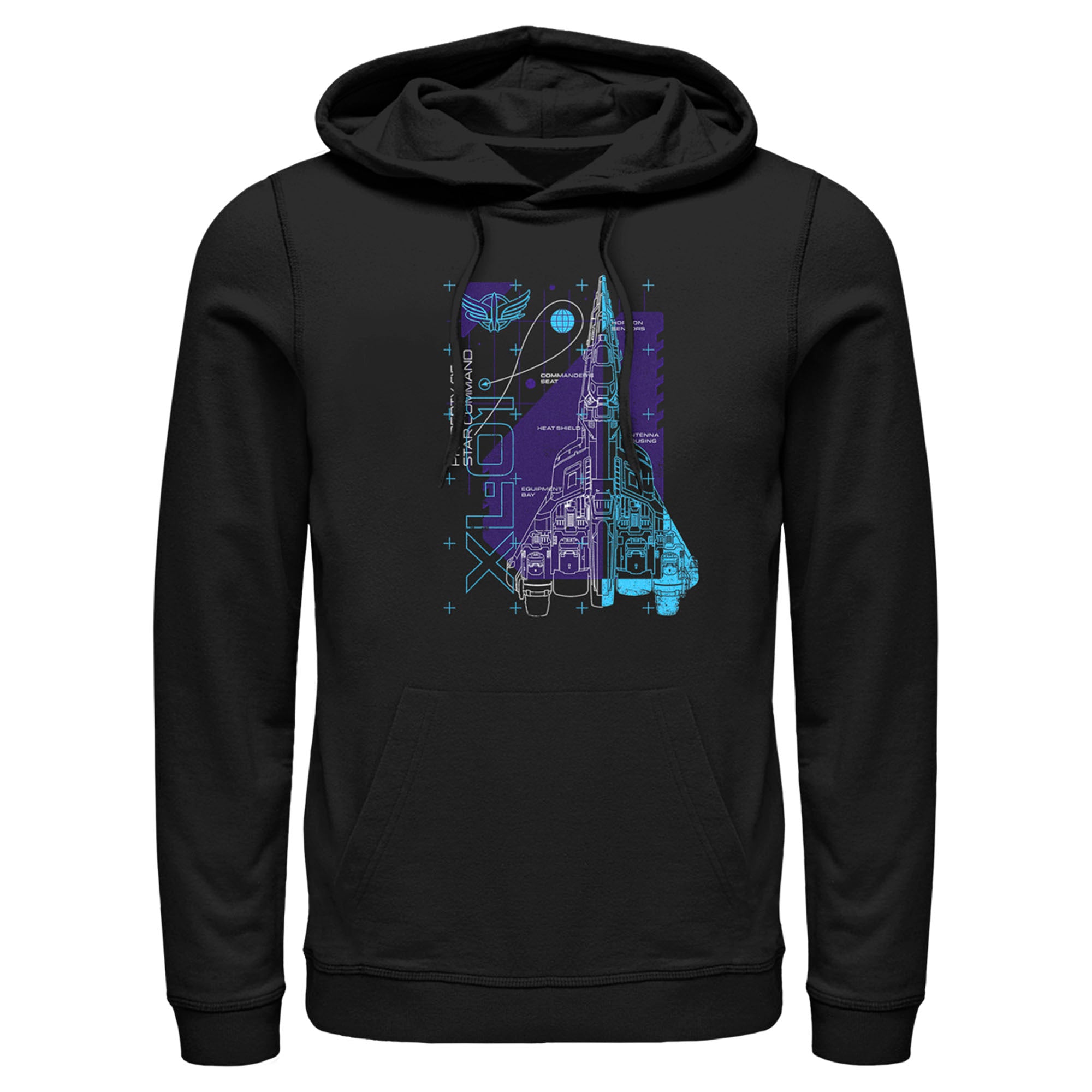 Men’S Lightyear Xl-01 Spaceship Blueprints Pull Over Hoodie