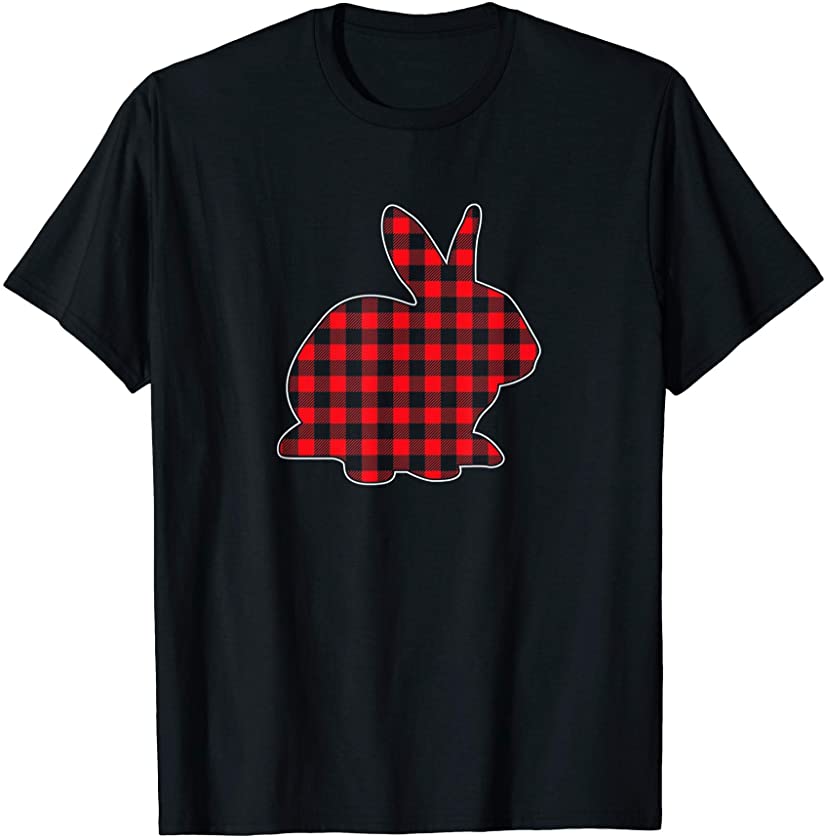 Buffalo Plaid Red Easter Bunny T-Shirt