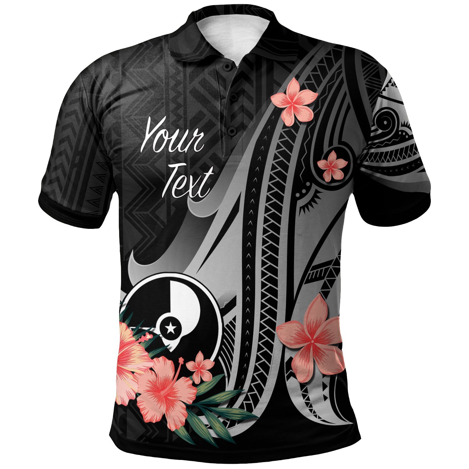 Yap Personalised Custom Polo Shirt – Polynesian Hibiscus Pattern Style – BN27