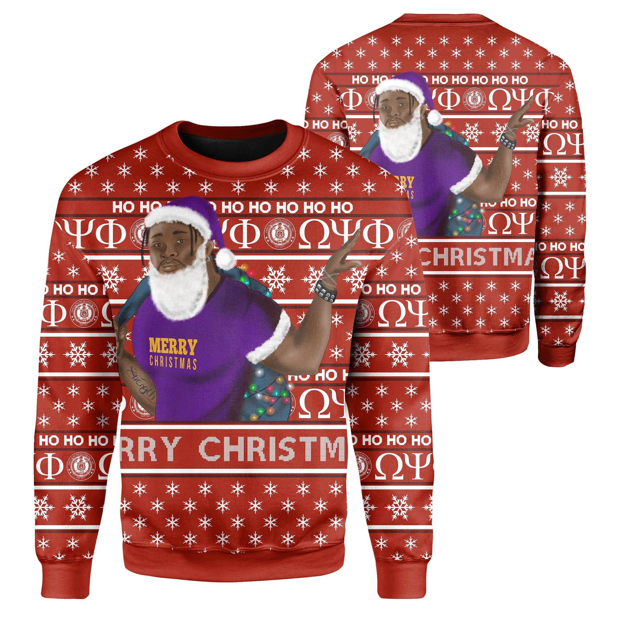 Christmas Omega Psi Phi Sweatshirt Best Red J1