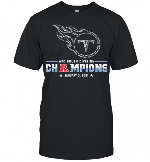 Tennessee Titans Afc South Division Champions January 3 2021 Unisex Jersey Tee