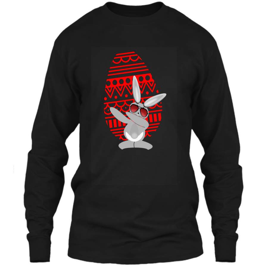 Dabbing Hip Hop Bunny Easter Egg Shirt Dab Rabbit Dance LS Ultra Cotton Tshirt