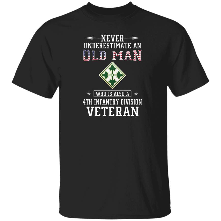 Never Underestimate a 4th Infantry Division Veteran T-Shirt Veterans Day Christmas Gift Mug