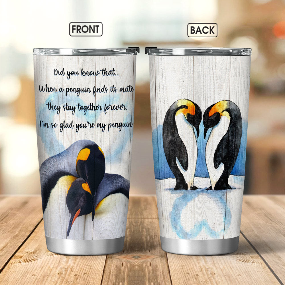 Penguin Couple Htqz0710176Z Stainless Steel Tumbler