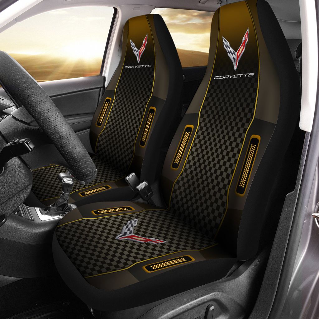 Chevrolet Corvette Lph-Nh Car Seat Cover (Set Of 2) Ver 2 (Yellow)