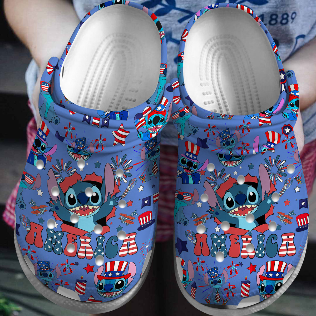 Premium Lilo And Stitch Cartoon Crocs Crocband Clogs Shoes Comfortable For Men Women and Kids