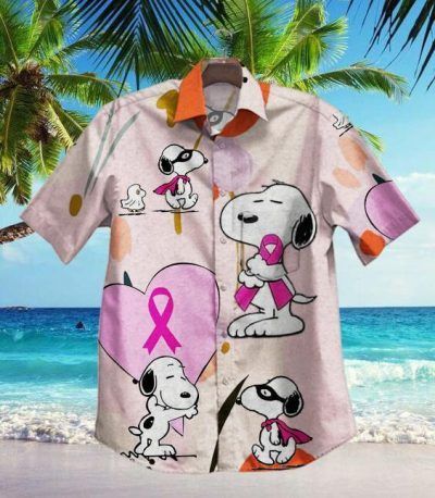 Gettyshirt   Hot Snoopy And Cancer Campaign Vintage Cotton Mens Hawaiian Shirt 1 - Roticstore Design