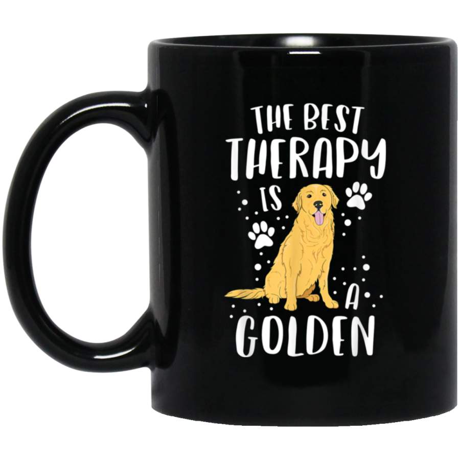 The Best Therapy Is A Golden Retriever Dog Puppy Mom Mama Mug