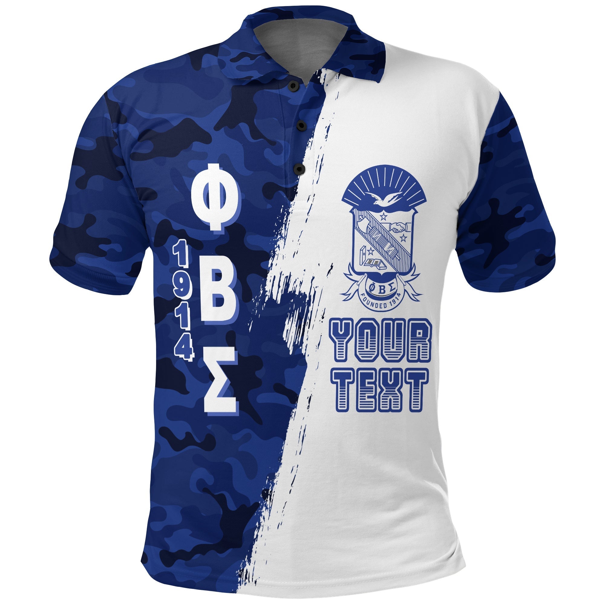 Fraternity Polo – Personalized Phi Beta Sigma Gomab Polo Shirt Camouflage Pattern