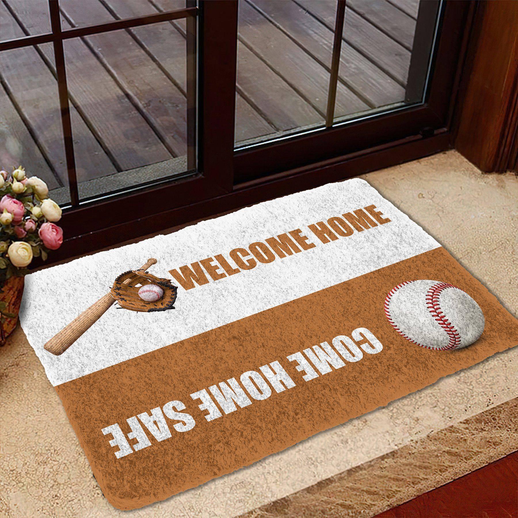 3D Baseball Welcome Home Indoor And Outdoor Doormat Warm House Gift Welcome Mat Gift For Baseball Lover, Gift For Friend Family