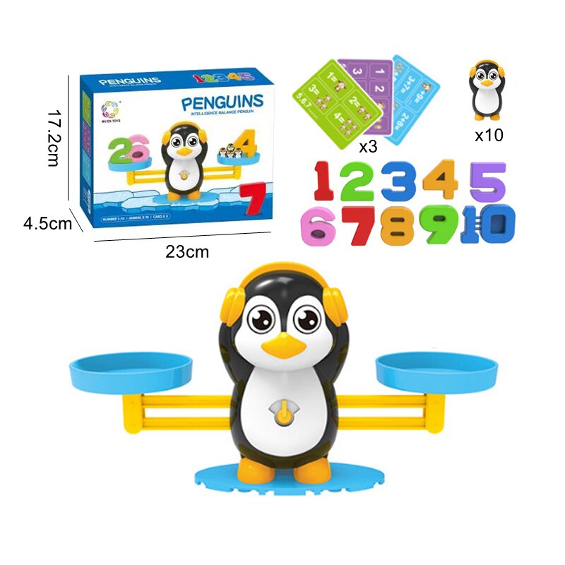 Montessori Math Toy Digital Balance Scale Monkey Penguin Number Board Game Learning Educational Preschool Toys For Kids alx