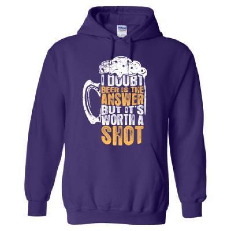 AGR I Doubt Beer Is The Answer But Its Worth A Shot – Heavy Blend™ Hooded Sweatshirt