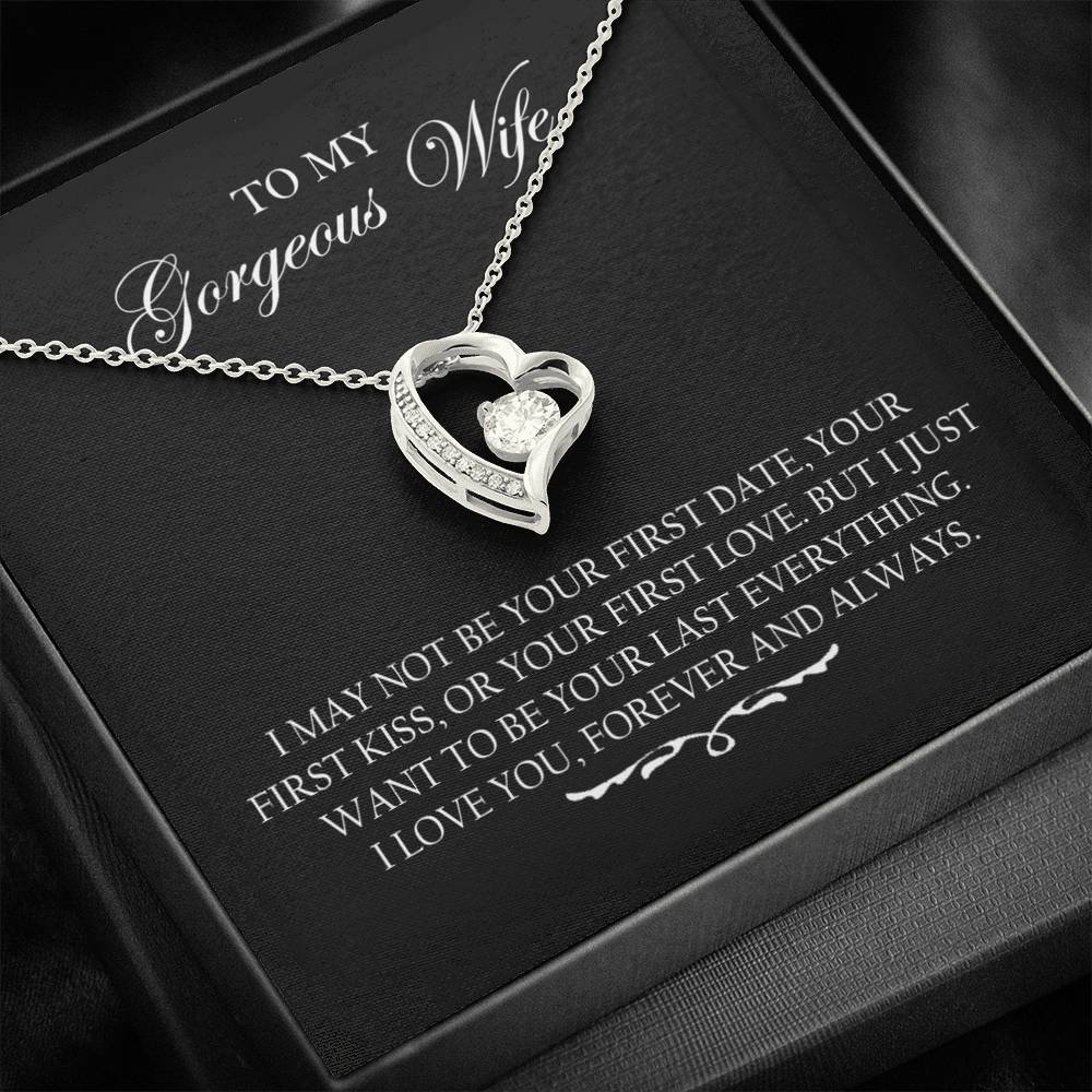To My Wife I Love You Forever And Always Necklace With Message Card, Gift For Wife, Meaningful Gift, Love From Husband.