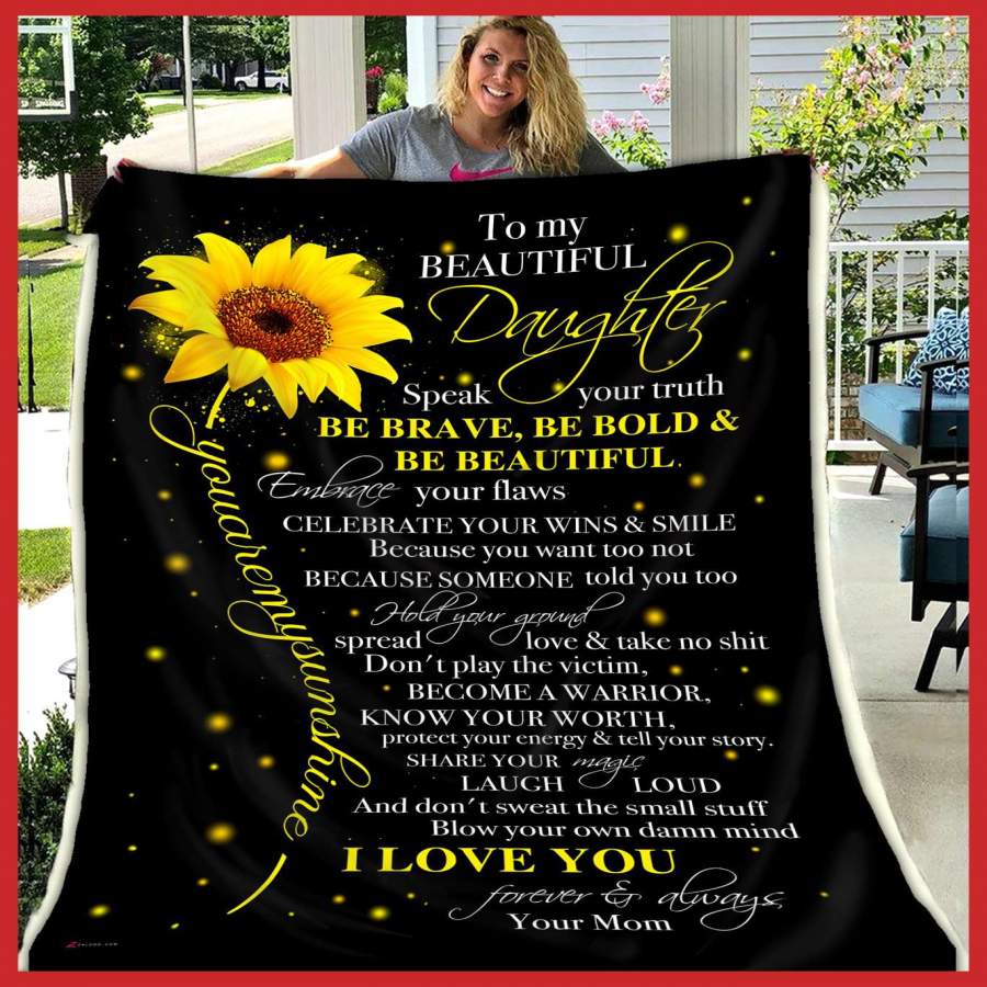 You Are My Sunshine Mom Gift For Daughter Blanket