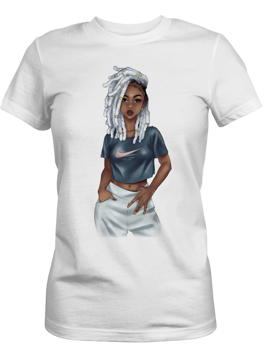 Shirt For Black Girl Dreadlock Gray Style Art