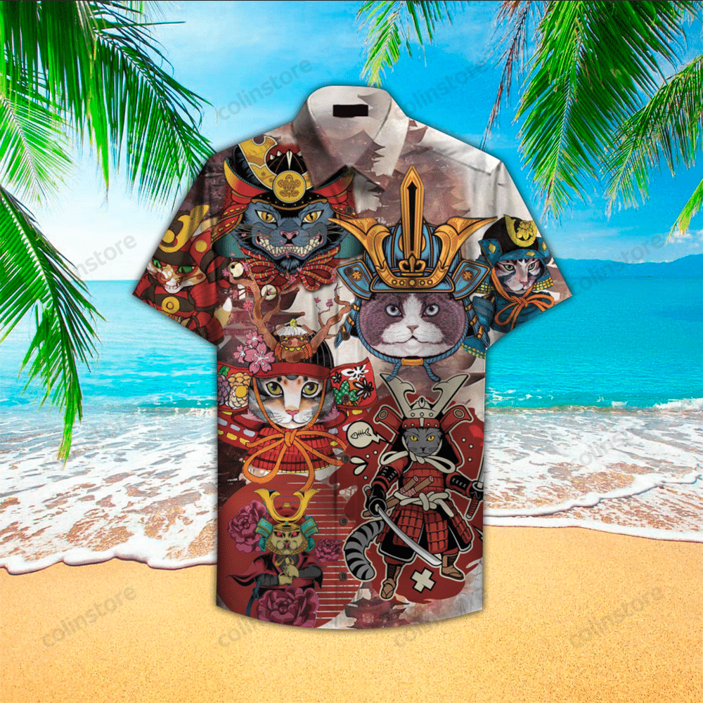 Cat Hawaii Button Up Shirt Aloha Ha26422