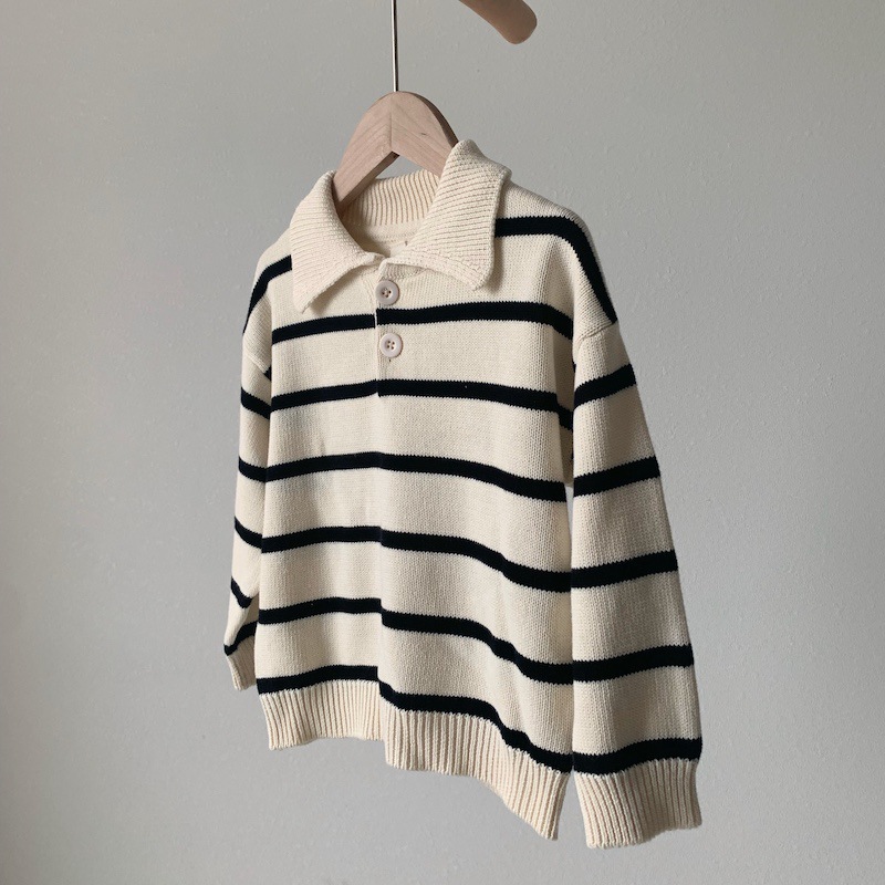 1216C Korean Children’s Wear Striped Pullover Turtleneck Sweater Spring Autumn 2022 Baby Boys Sweater Girls Cotton Sweater alx