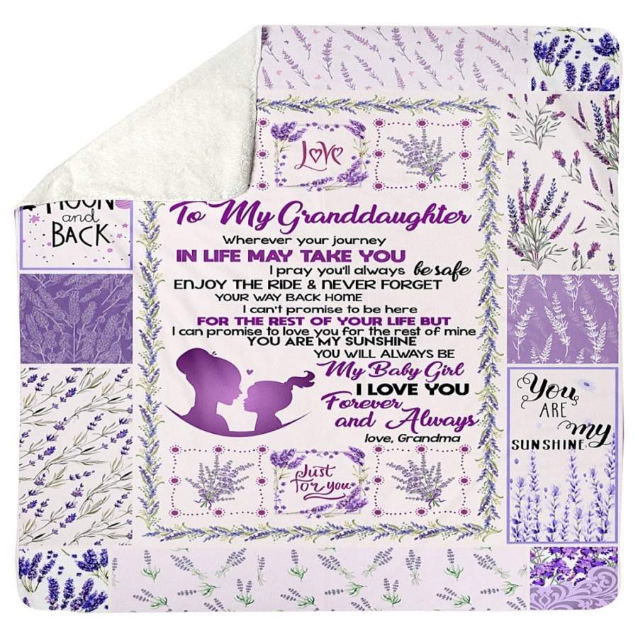 To My Granddaughter I Love You Forever Custom Design Gifts Sherpa Blanket