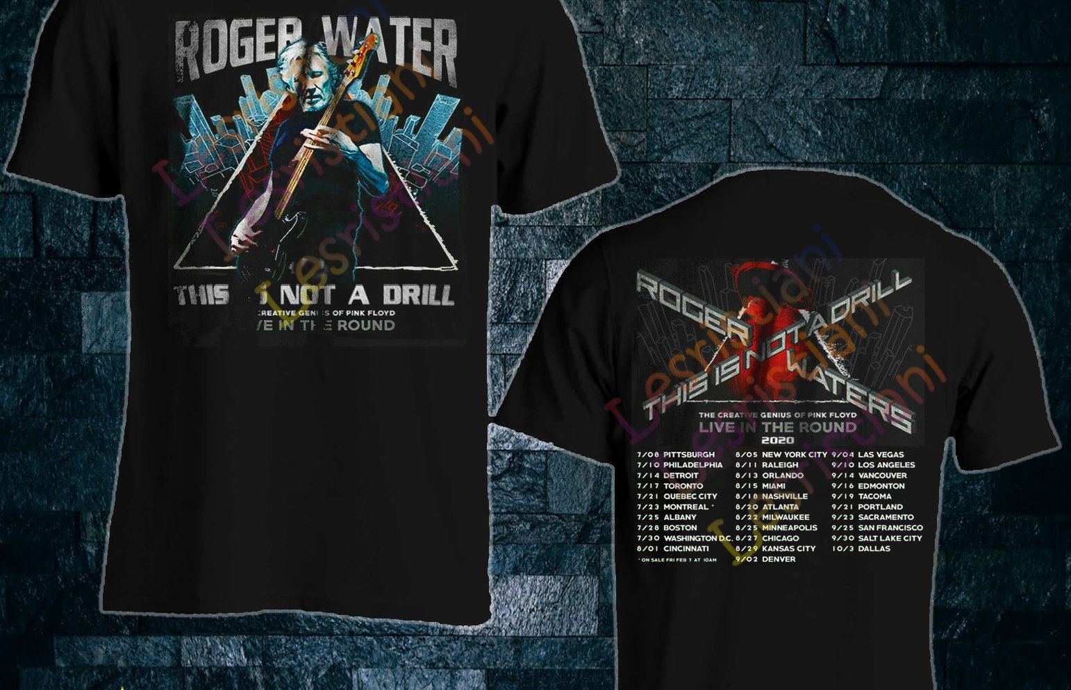 Roger Water This Not A Drill Tour 2022 Black T-shirt