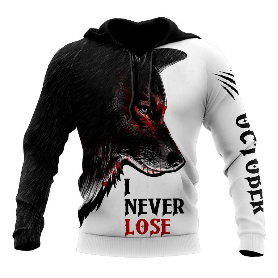 Wolf – October Guy Never Lose  3D All Over Printed Unisex Shirts