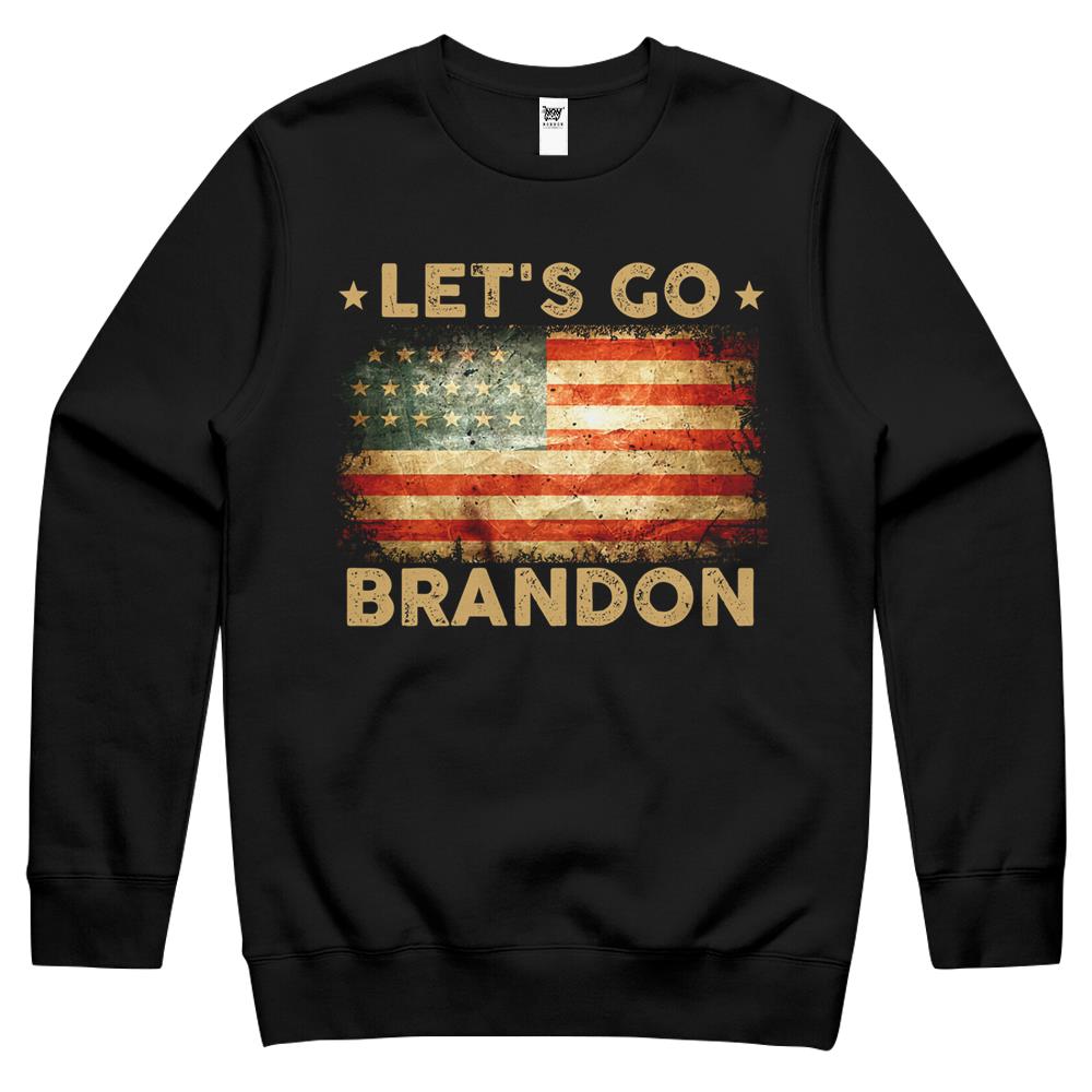 Let’S Go Braden Brandon Us Flag Funny Trendy Sarcastic Gift Crewneck Sweatshirt