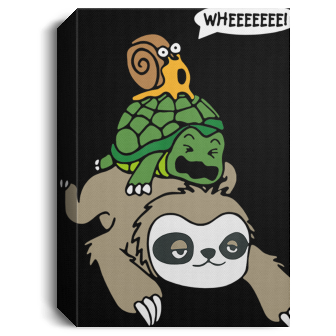 Sloth Turtle Snail Piggyback Animal Running Wild Canvas 1.5 16X24 Portrait Canvas