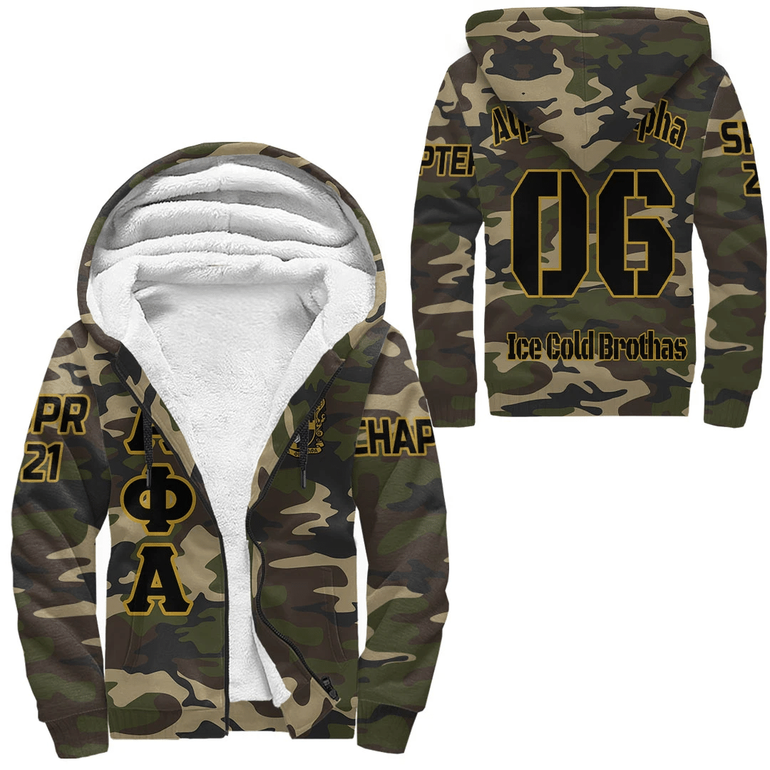 (Custom) Africa Zone Hoodie – Alpha Phi Alpha Camouflage Sherpa Hoodies A31