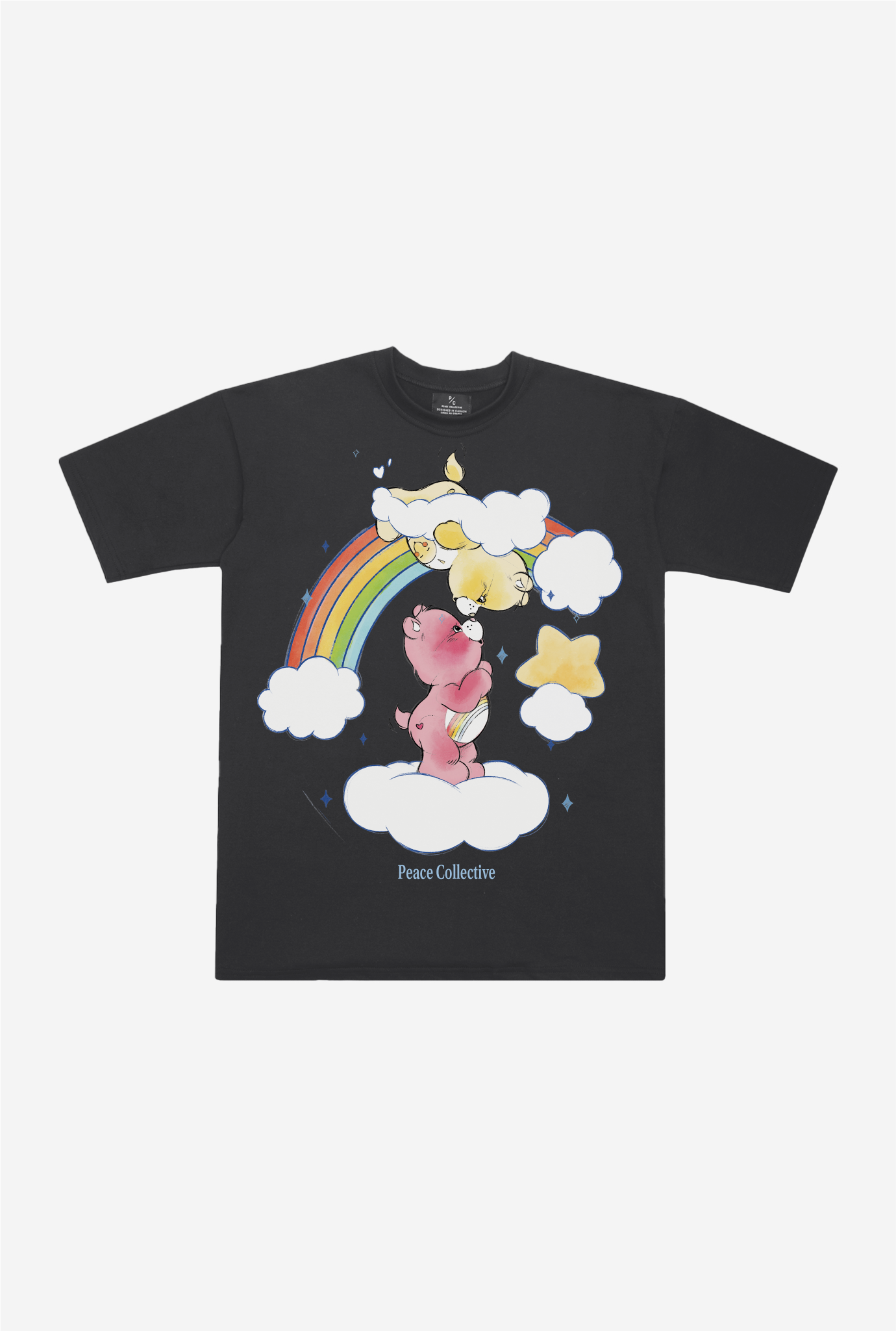 Care Bears In The Clouds T Shirt – Black