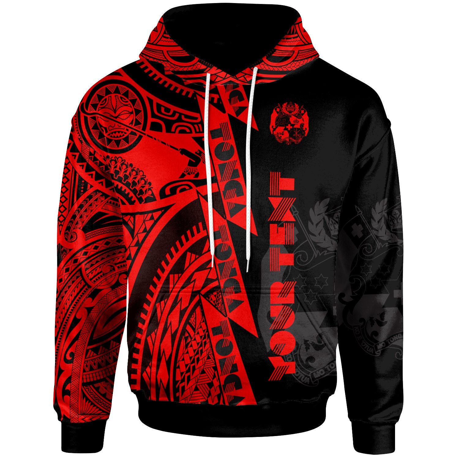 (Custom Personalised) Polynesian Tonga Hoodie – Maui Moana Tattoo With Seal Tonga