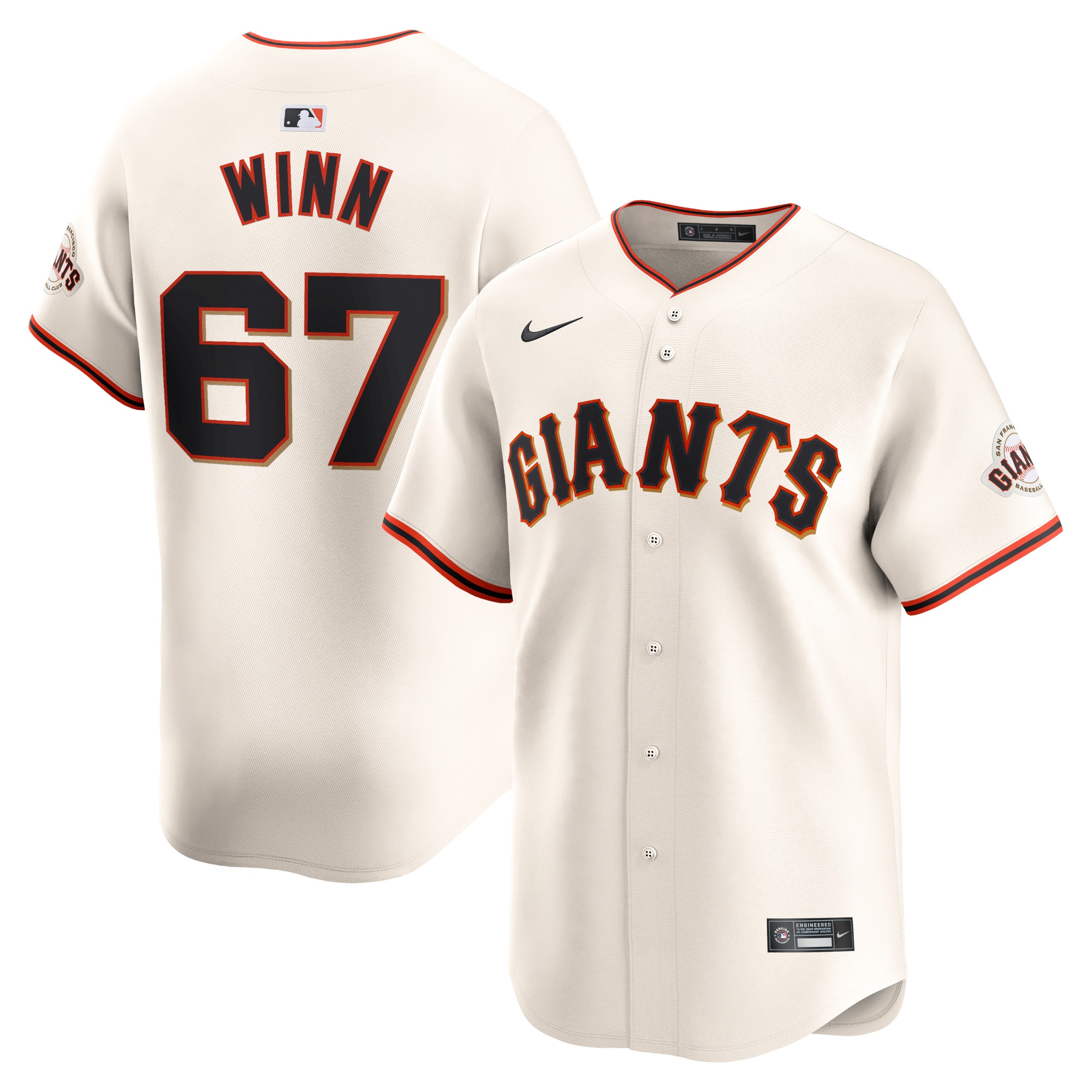 Keaton Winn San Francisco Giants Home Limited Player Jersey – Cream