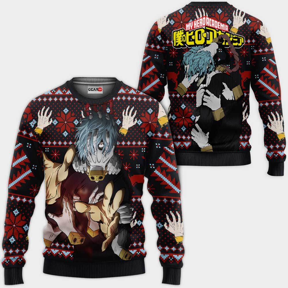 Tomura Shigaraki Ugly Christmas Sweater Custom Anime My Hero Academia Xmas Gifts