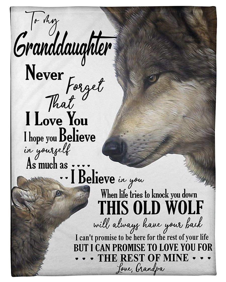 [Personalized Name] Grandpa Wolf Love You  Fleece Blanket, Sherpa Blanket, Gift For Granddaughter Gift For Family Member, Friends Gift, Christmas Gift, Home Decor, Home Living