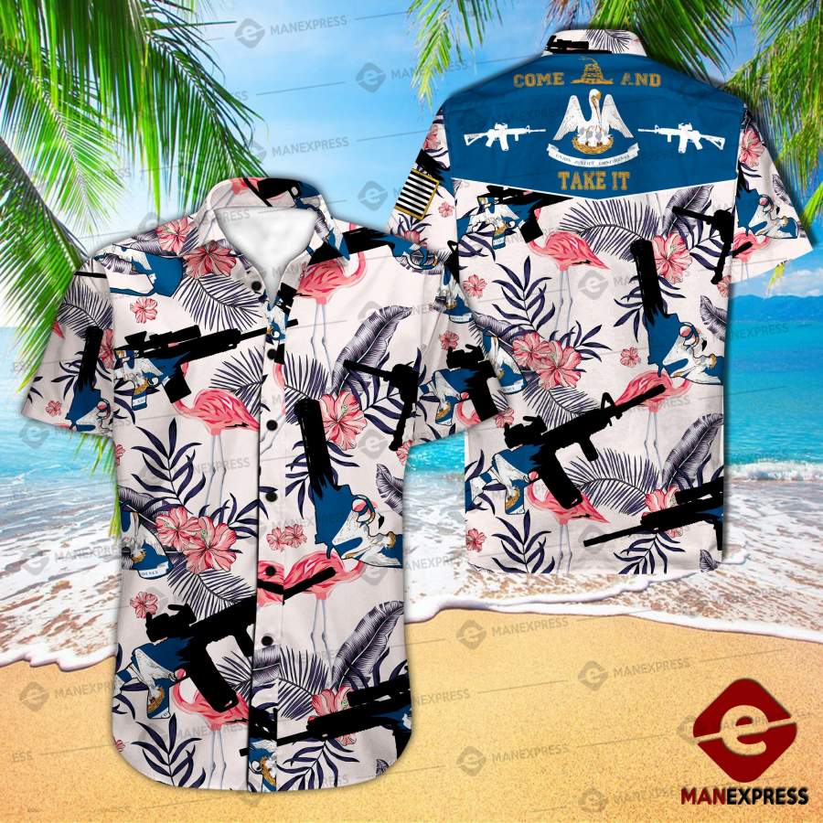 Louisiana United Patriot Three Percenter Hawaiian Shirt Ha43370