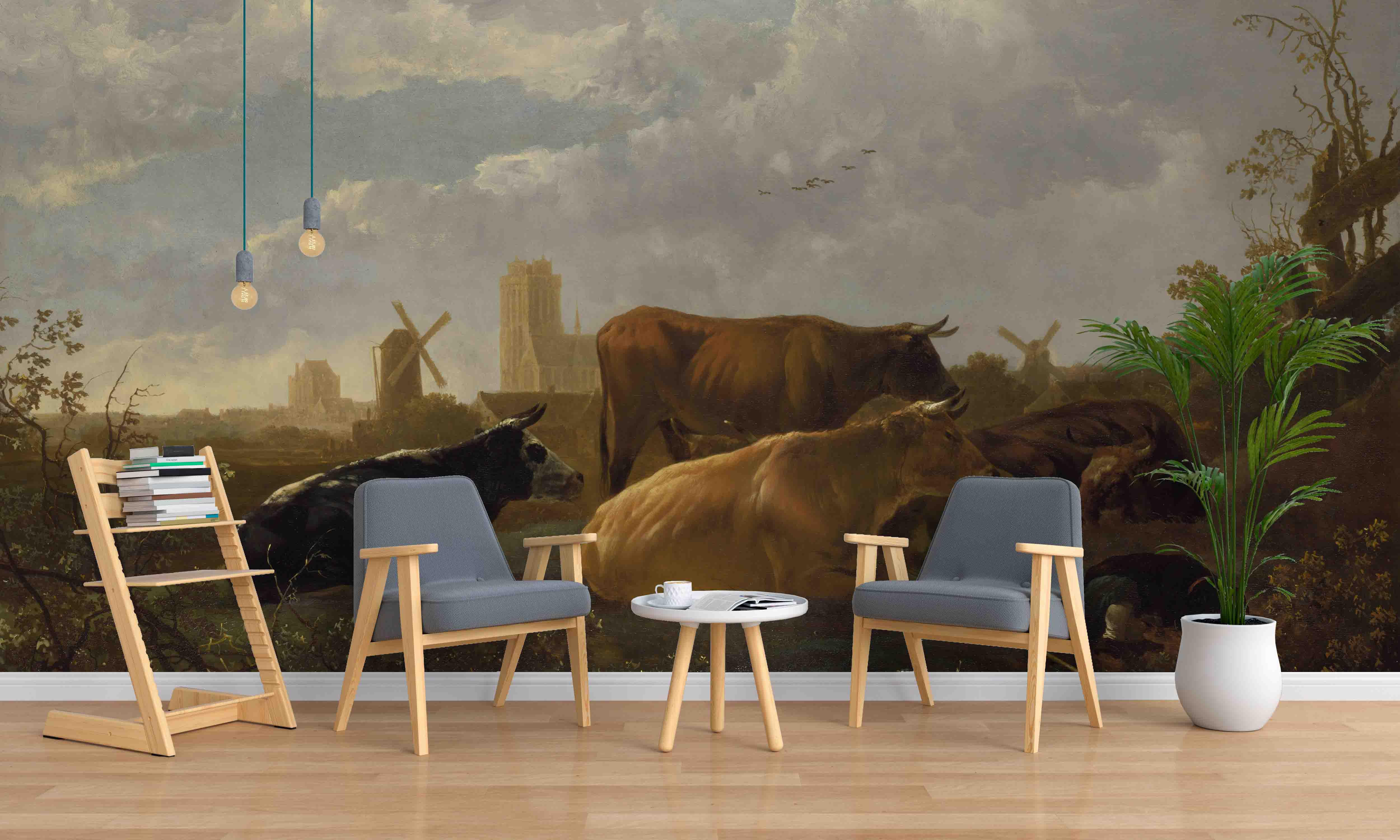 3D Realistic Grassland Yak Animal Wall Mural Wallpaper Lxl 1608