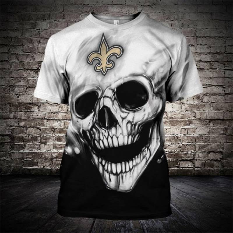 New Orleans Saints 3D Skull T-Shirt